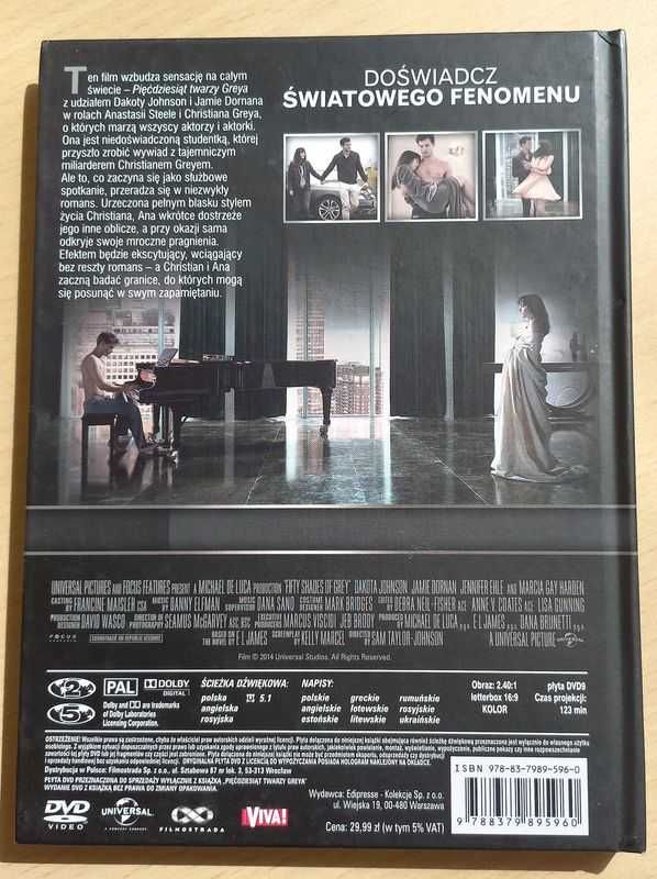 Pięćdziesiąt twarzy Greya edycja rozszerzona DVD z książką