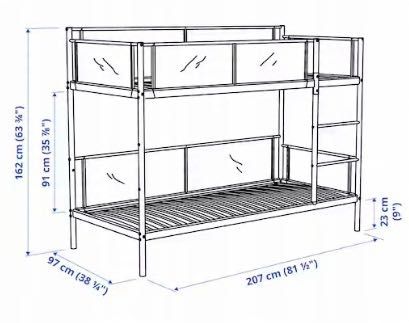 Rama łóżka piętrowego VITVAL IKEA