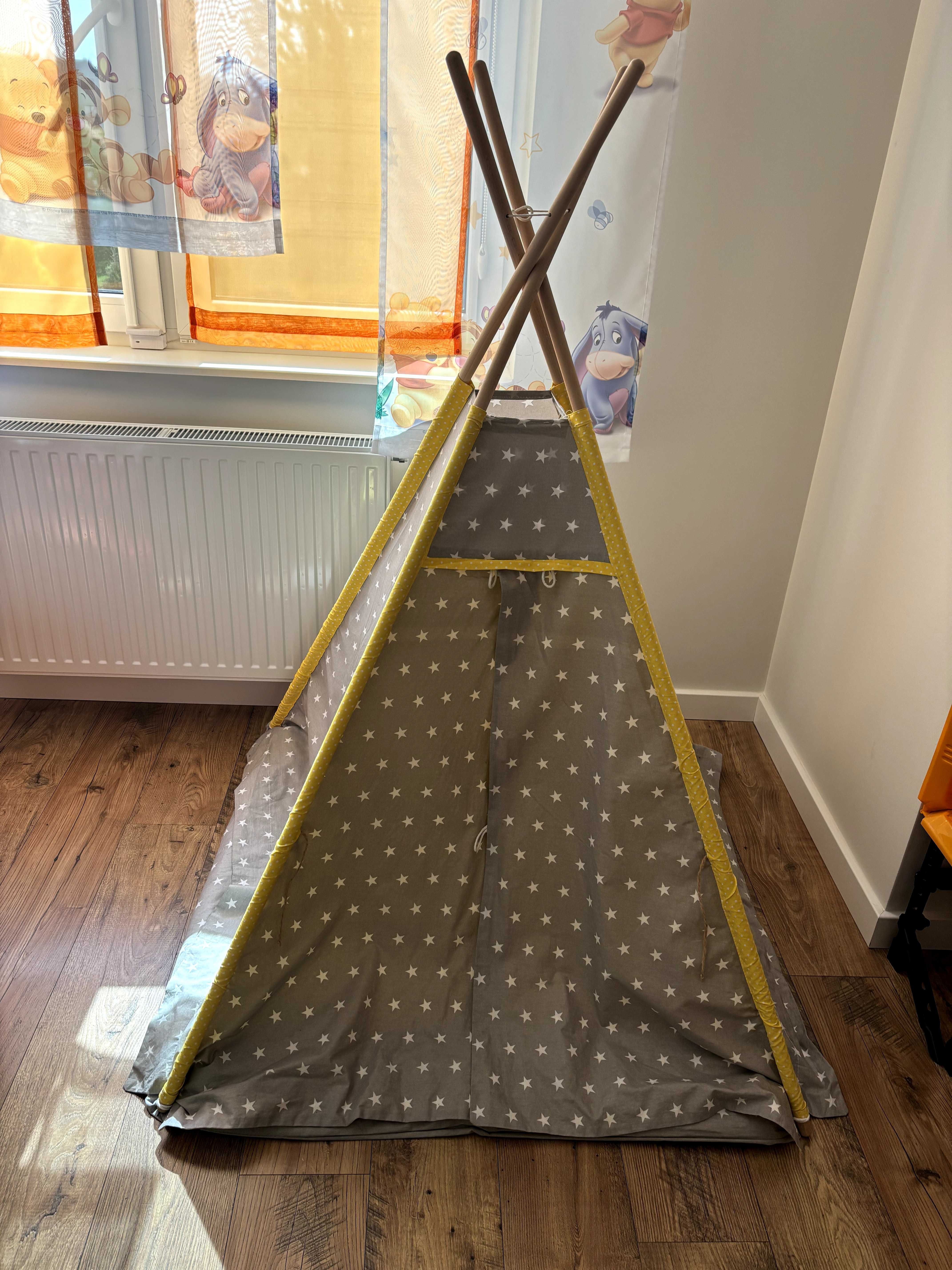 Namiot Tipi Teepee z Matą i 3 Poduszkami - Stan Bardzo Dobry!