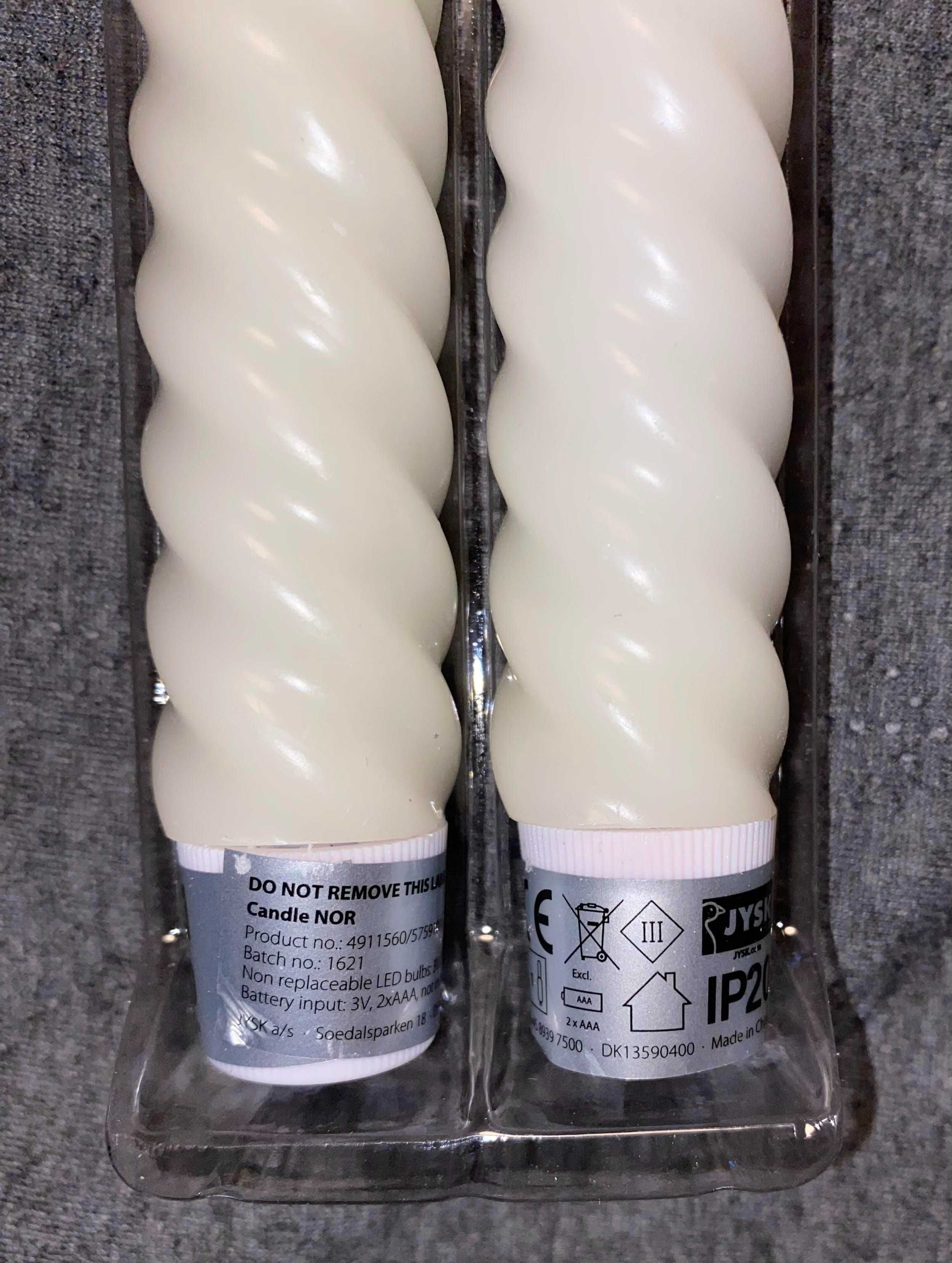 JYSK Świeczki -2szt parafinowe diody LED  ciepła barwa