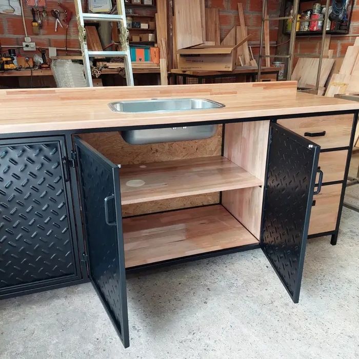 Szafka kuchenna dolna w stylu LOFT pod zlew.