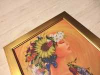 картина золото дівчина весна подарок декор дизайн  вишивка бісером