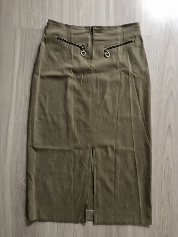 Spódnica oliwkowa aksamit 42 XL