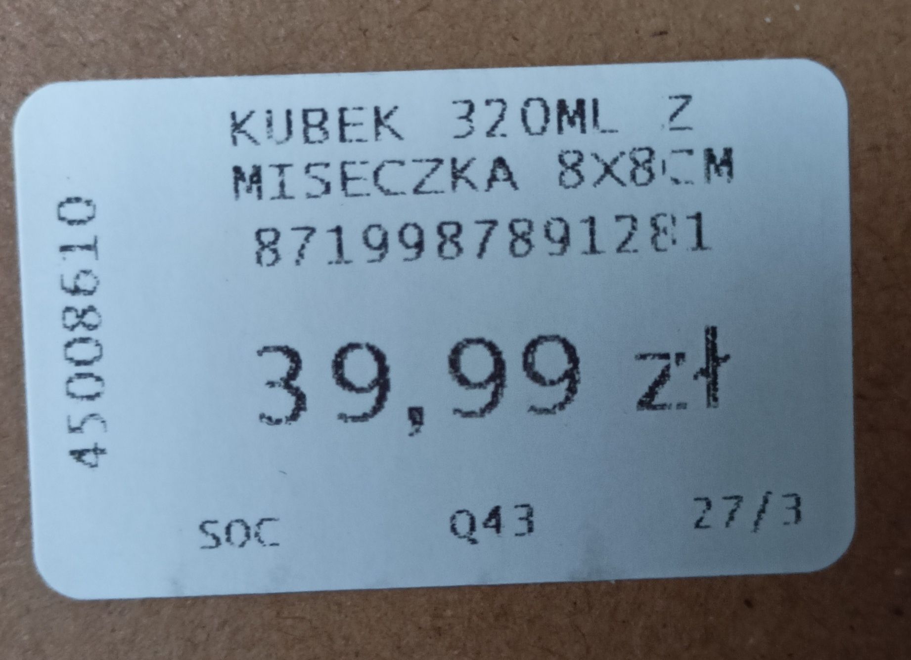 Kubek świąteczny 320 ml z miseczką Zapakowane na prezent