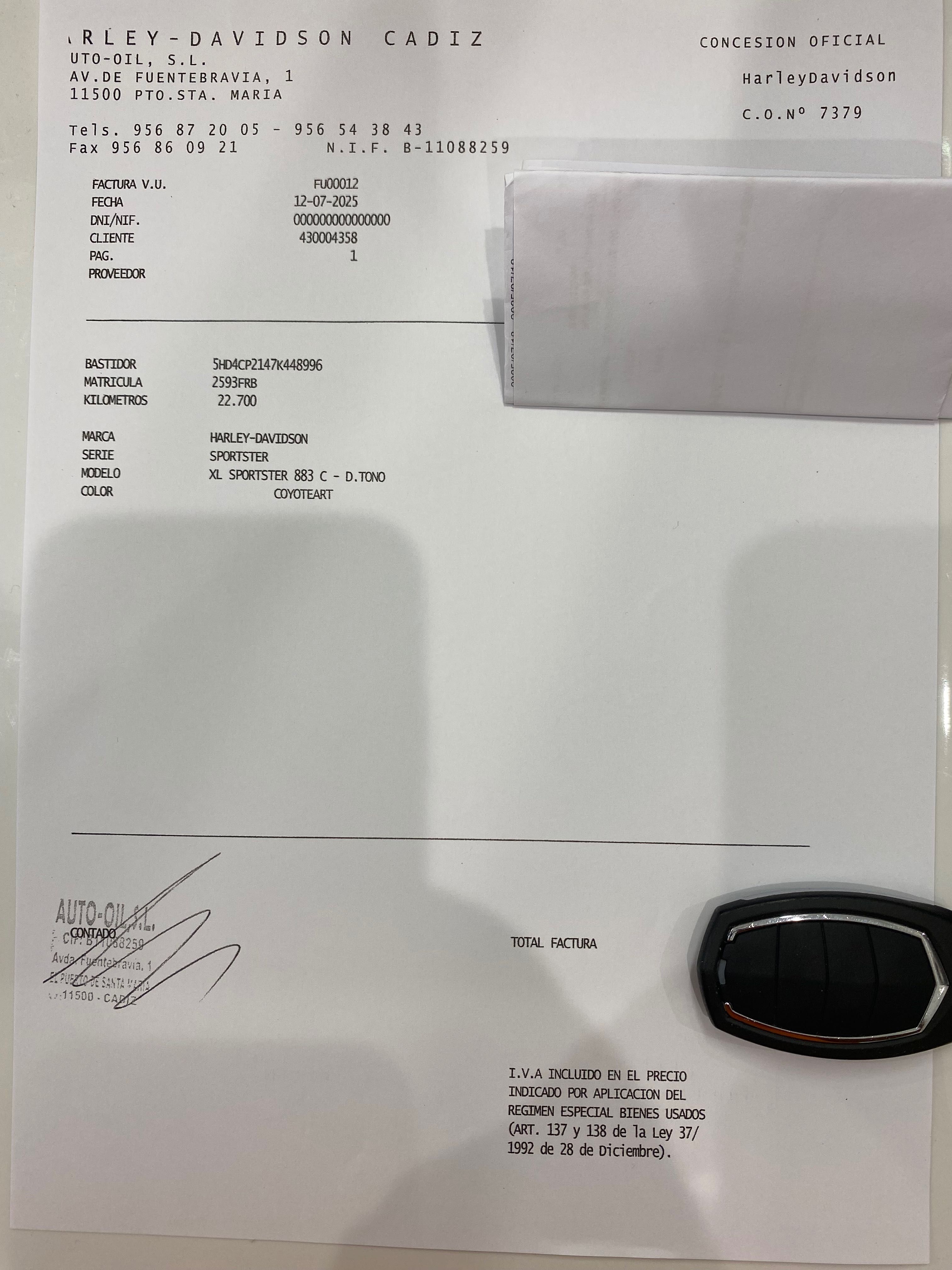 Harley Davidson Sportster 883, 22600kms, 2007