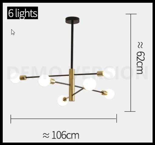 Lampa sufitowa NOWA czarna złota, salon, sypialnia, kuchnia, jadalnia