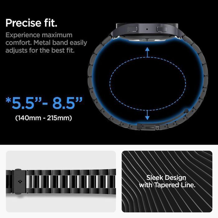 Bransoleta Spigen Modern Fit do Samsung Galaxy Watch 6, 44 mm - Czarny