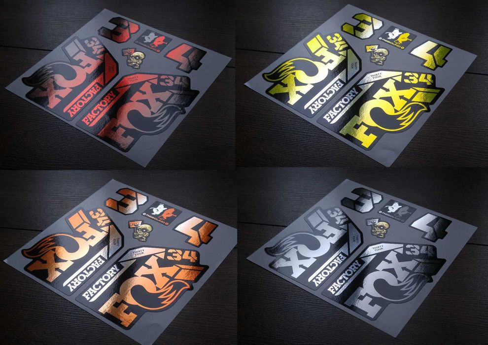 Наклейки для вилок Fox 34 металлизированные