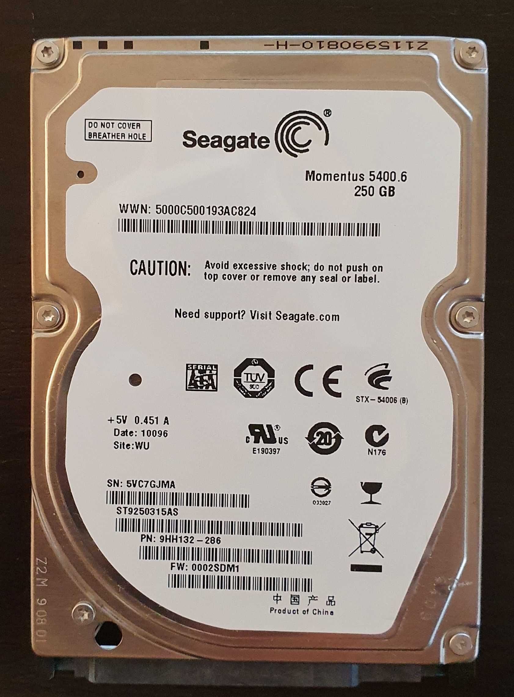 Disco Seagate 2.5 250GB