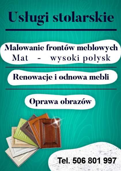 Usługi stolarskie - Fronty meblowe, renowacja mebli, oprawa obrazów