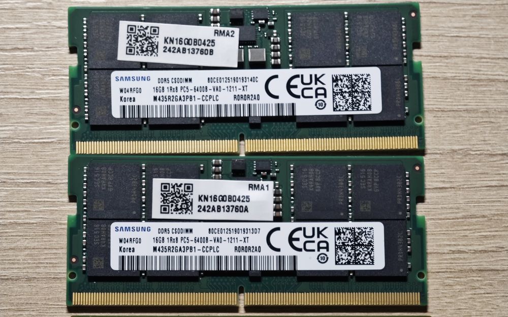 SODIMM DDR 5 6400 Mhz 16 GB Samsung, Оперативна пам'ять для ноутбука