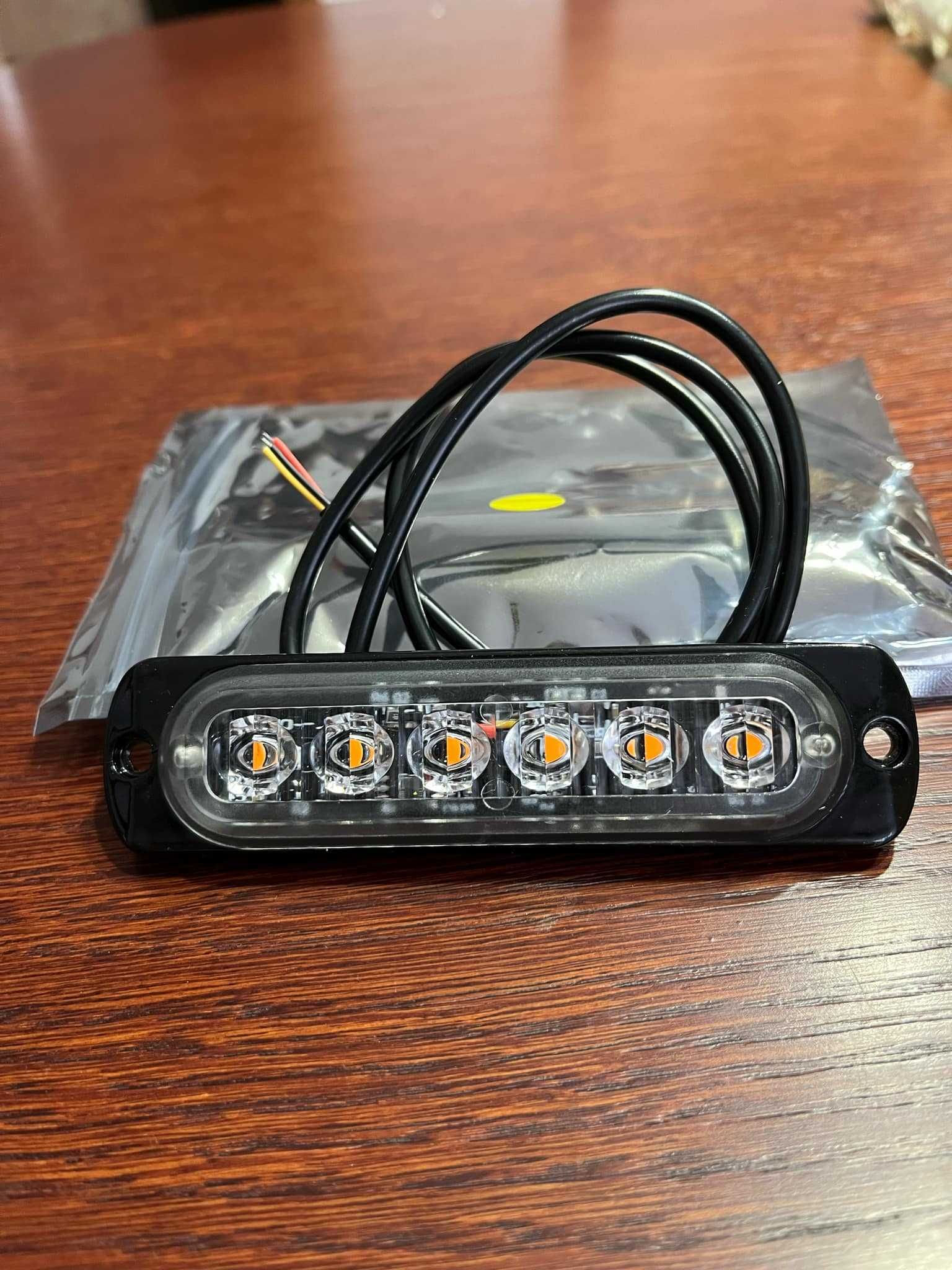 Lampa ostrzegawcza stroboskop/obrysówka 6x LED pomarańczowa