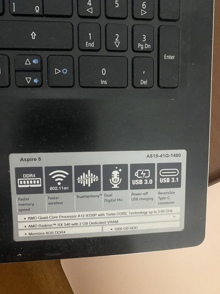 Notebook Acer Aspire A515-41G