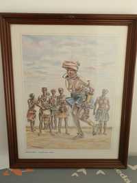 Telas africanas com quadro