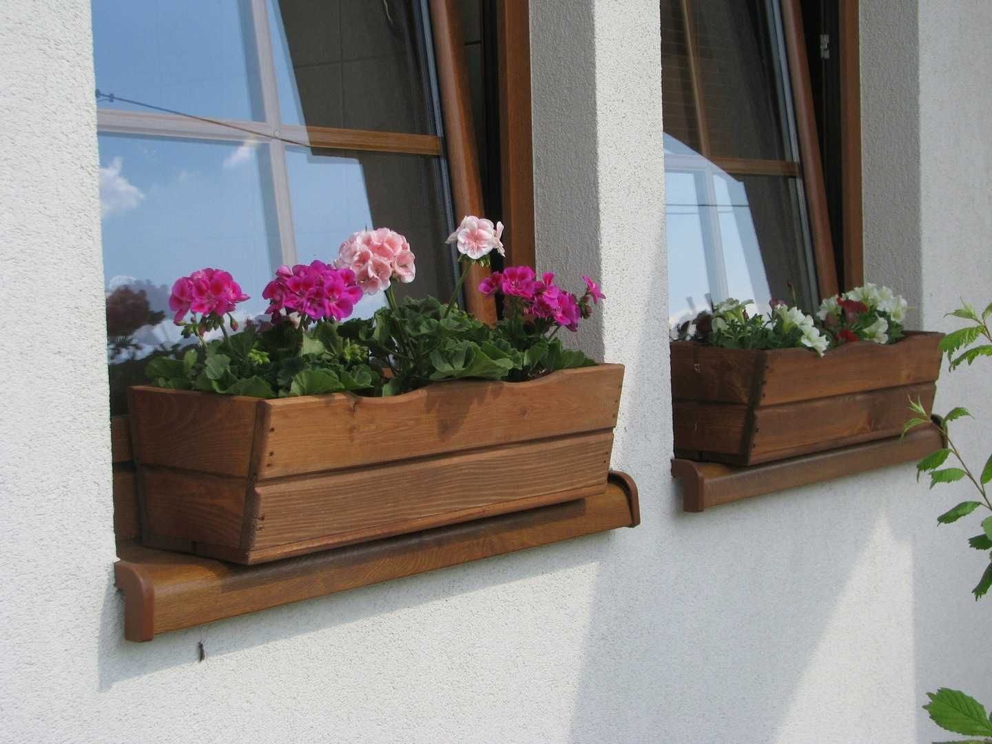 Skrzynka balkonowa drewniana 44 cm 4 KOLORY
