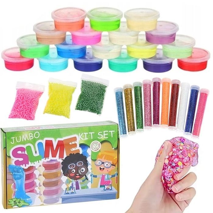 Slime Gluty Mega Zestaw Do Glutów Ozdoby Foremki Brokat  Sensoryczna