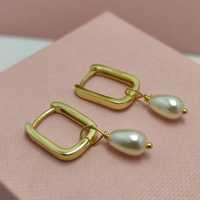 Kolczyki srebrne 925 z perłami naturalnymi