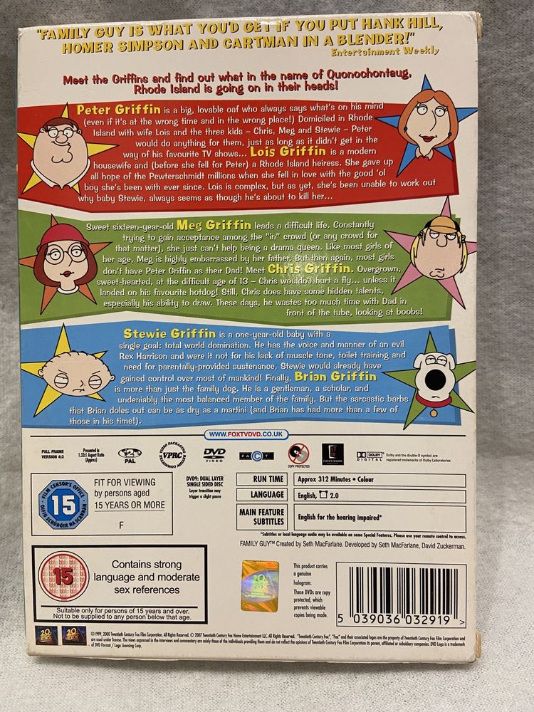 DVD Family guy sezon 1, wersja angielska