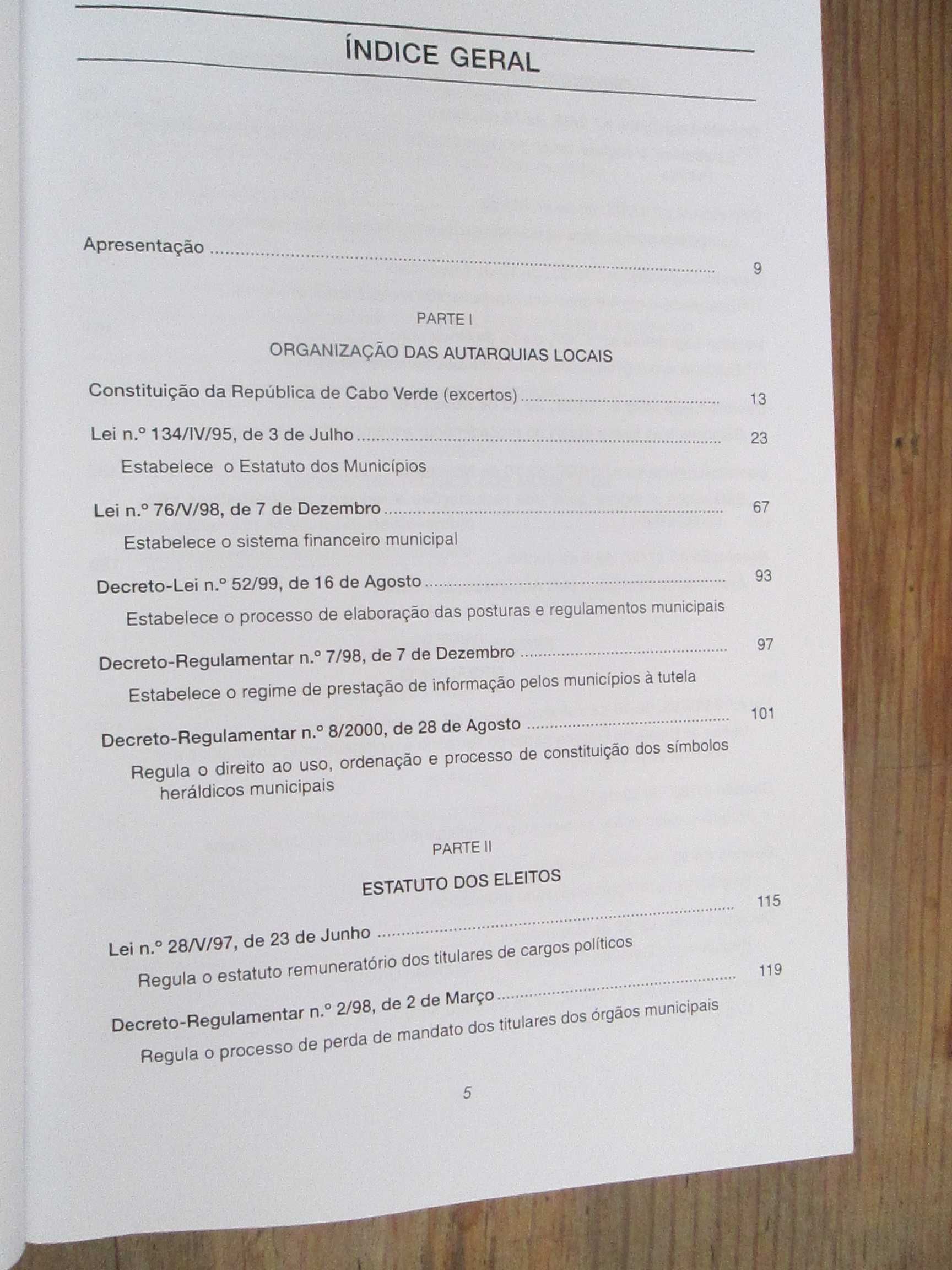 Legislação Autárquica - Cabo Verde, livro como novo