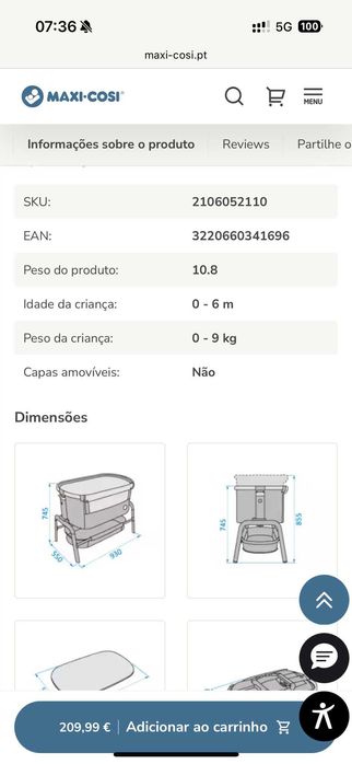 Berço Bebé - IORA Maxi-Cosi