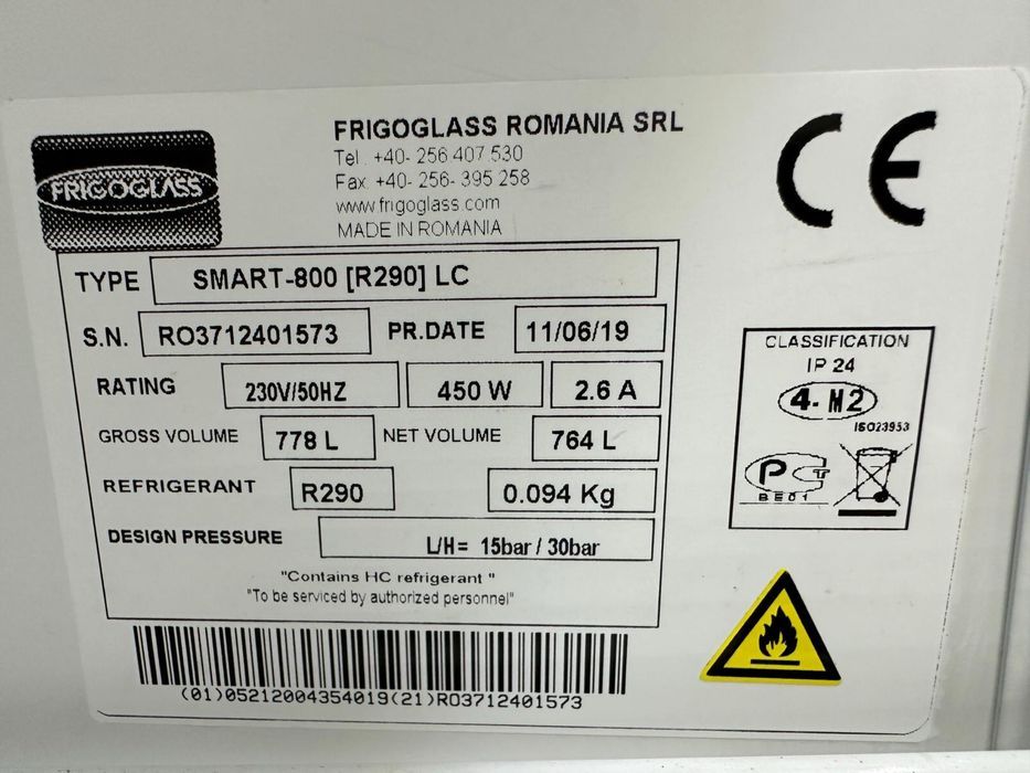 Lodówka chłodziarka na blachy GN 60/40  Frigoglass S800  19 r