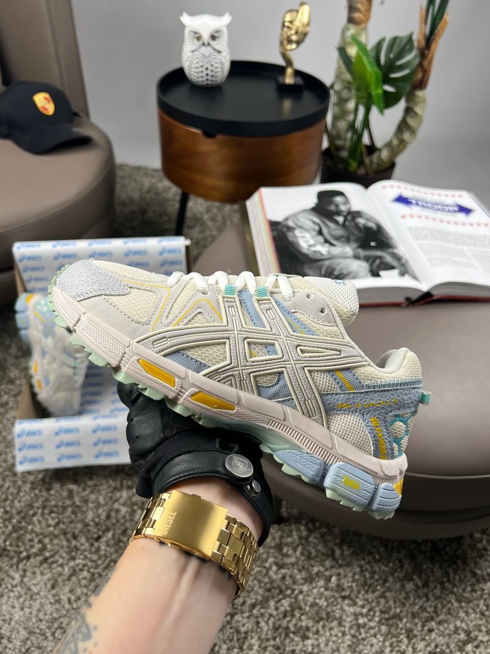 Женские кроссовки As*cs Gel Kahana 8 Beige Blue Yellow 36-41 асікс