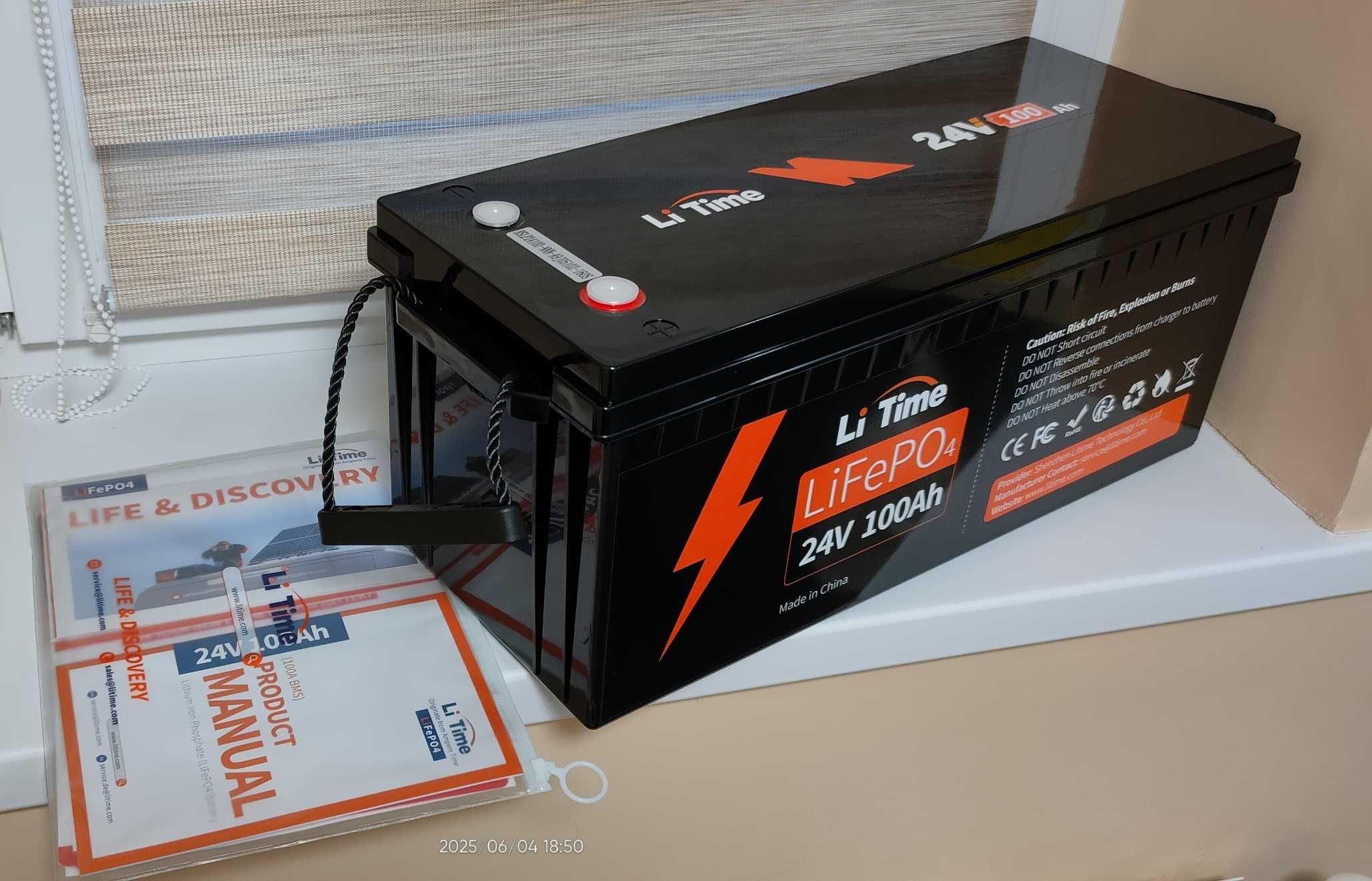 Аккумулятор для ИБП / инвертора LiTime LiFePO4 24В 100А·ч