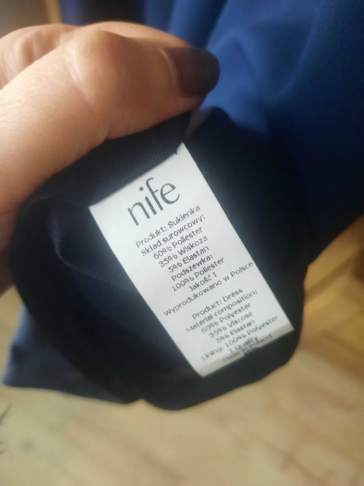 NIFE Sukienka midi  - granat 44 XXL