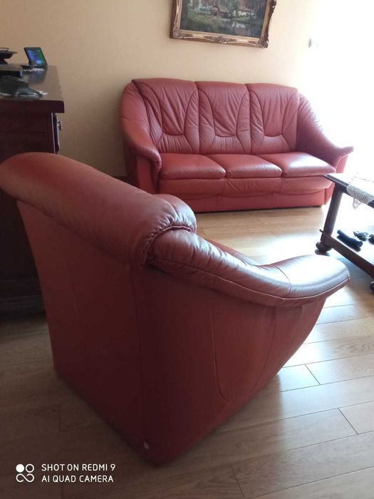 Zestaw meble do salonu 3+1+1 Etap Sofa skórzane skóra naturalna