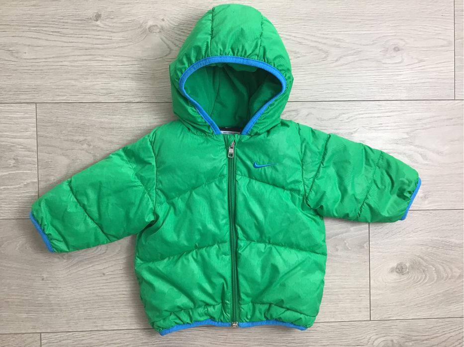 Kurtka NIKE zimowa ciepła 80cm 9 12 miesięcy zielona ocieplana