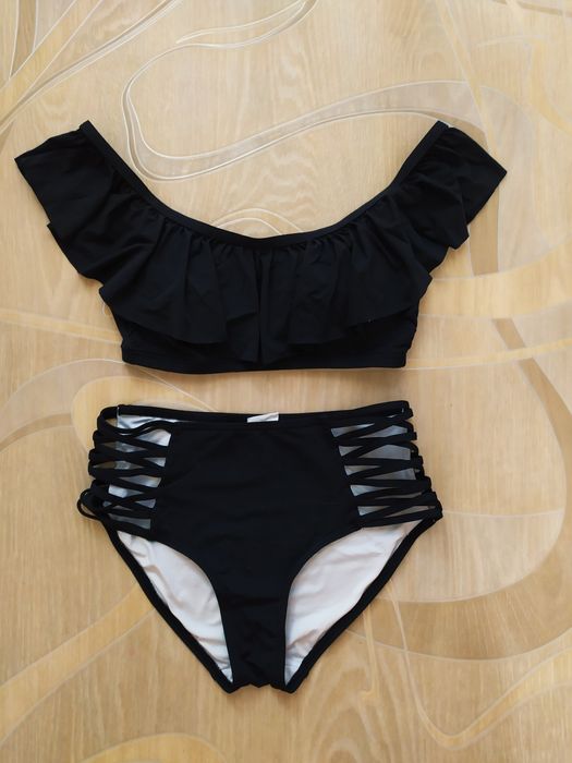 Купальник р.36 (S) Чёрный купальник Купальник с высокой посадкой