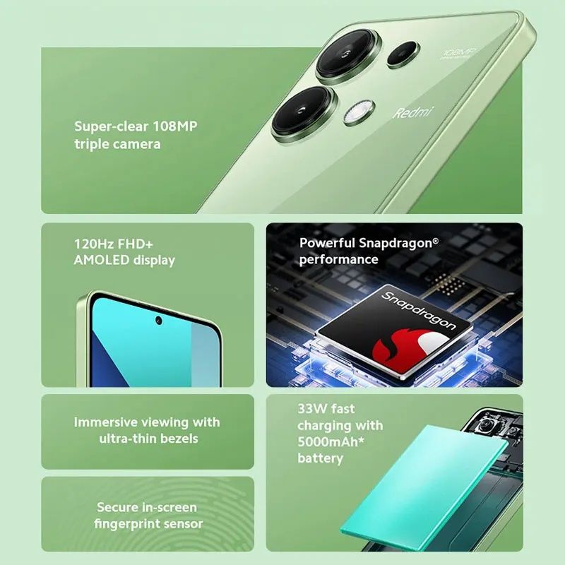 Xiaomi Redmi Note 13 8/256 з NFC + чохол і плівка #  Snapdragon 685