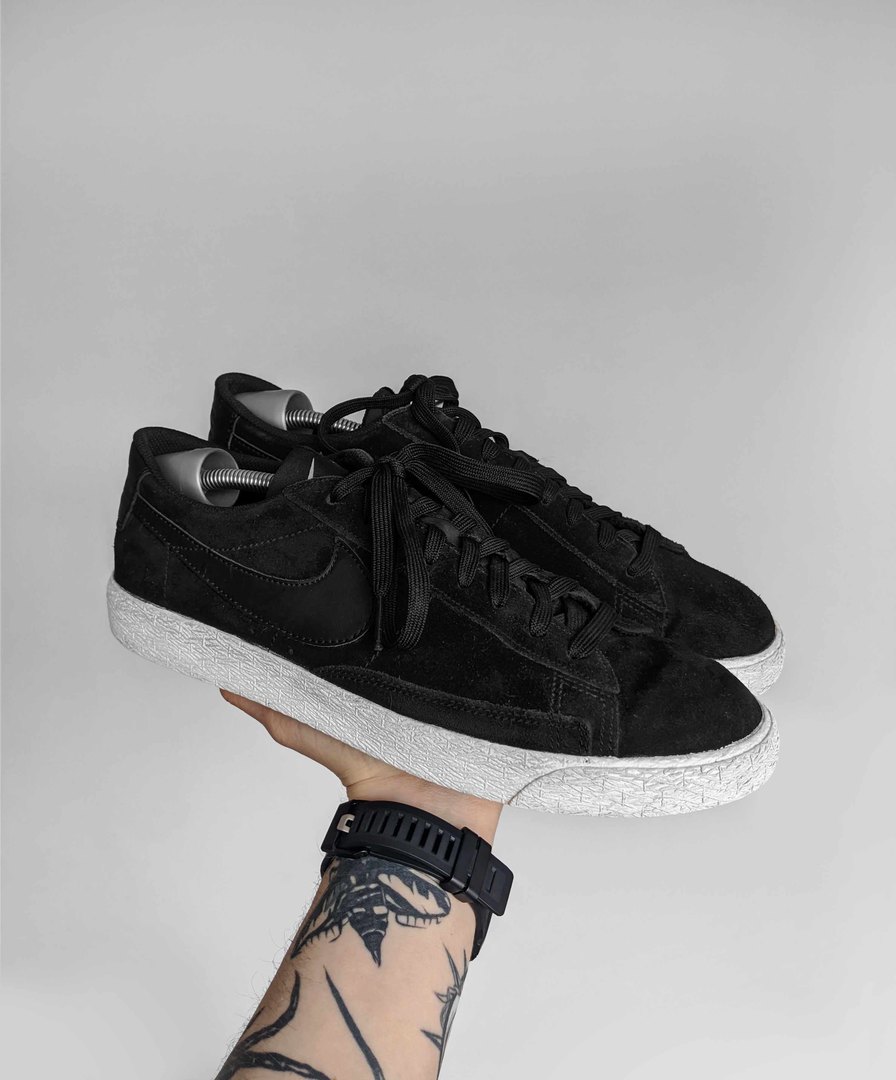 Nike blazer low кеди кросівки чорні замшеві