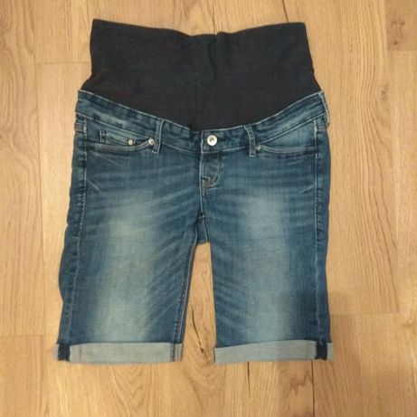 Krótkie jeansy ciążowe h&m