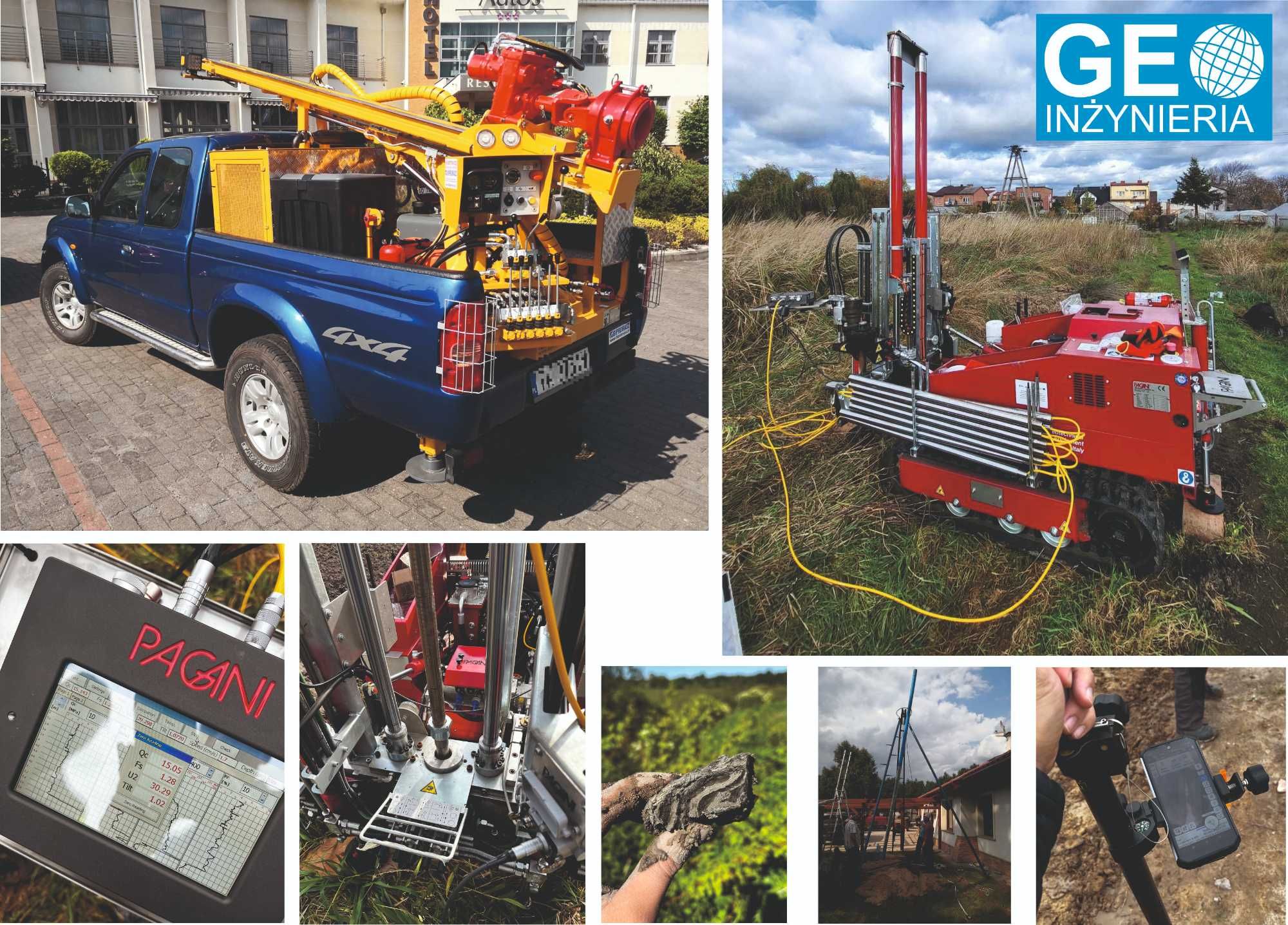 Geolog, badania gruntu, sonda statyczna CPT/CPTu, opinia geotechniczna