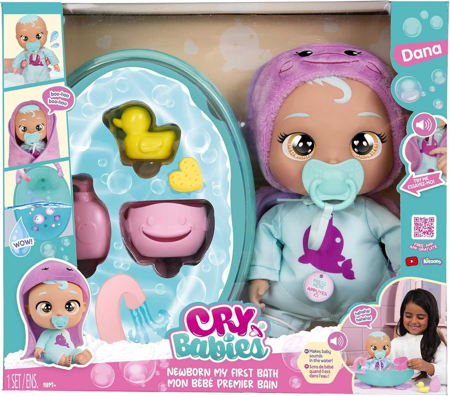 Cry Babies Newborn My First Bath Dana Інтерактивна лялька плакса Дана
