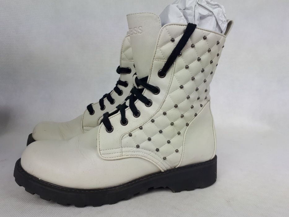 Buty trapery GUESS Ecru glany botki kozaki 41