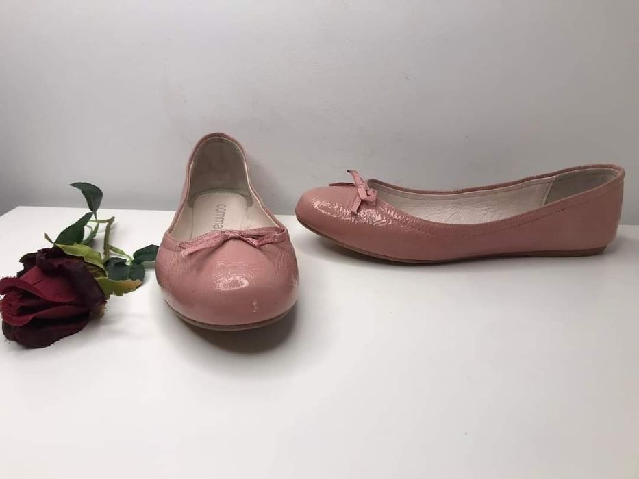 Baleriny skórzane lakierowane Comma Rozmiar 39