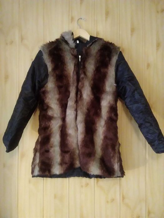 Kurtka damska wiosenno- jesienna obszyta misiem M