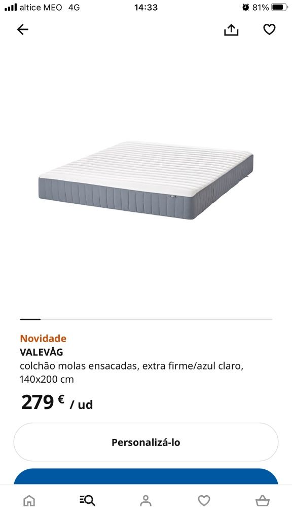 Colchão Hovag/Valevag IKEA cama casal 140x200cm. A metade do preço. E