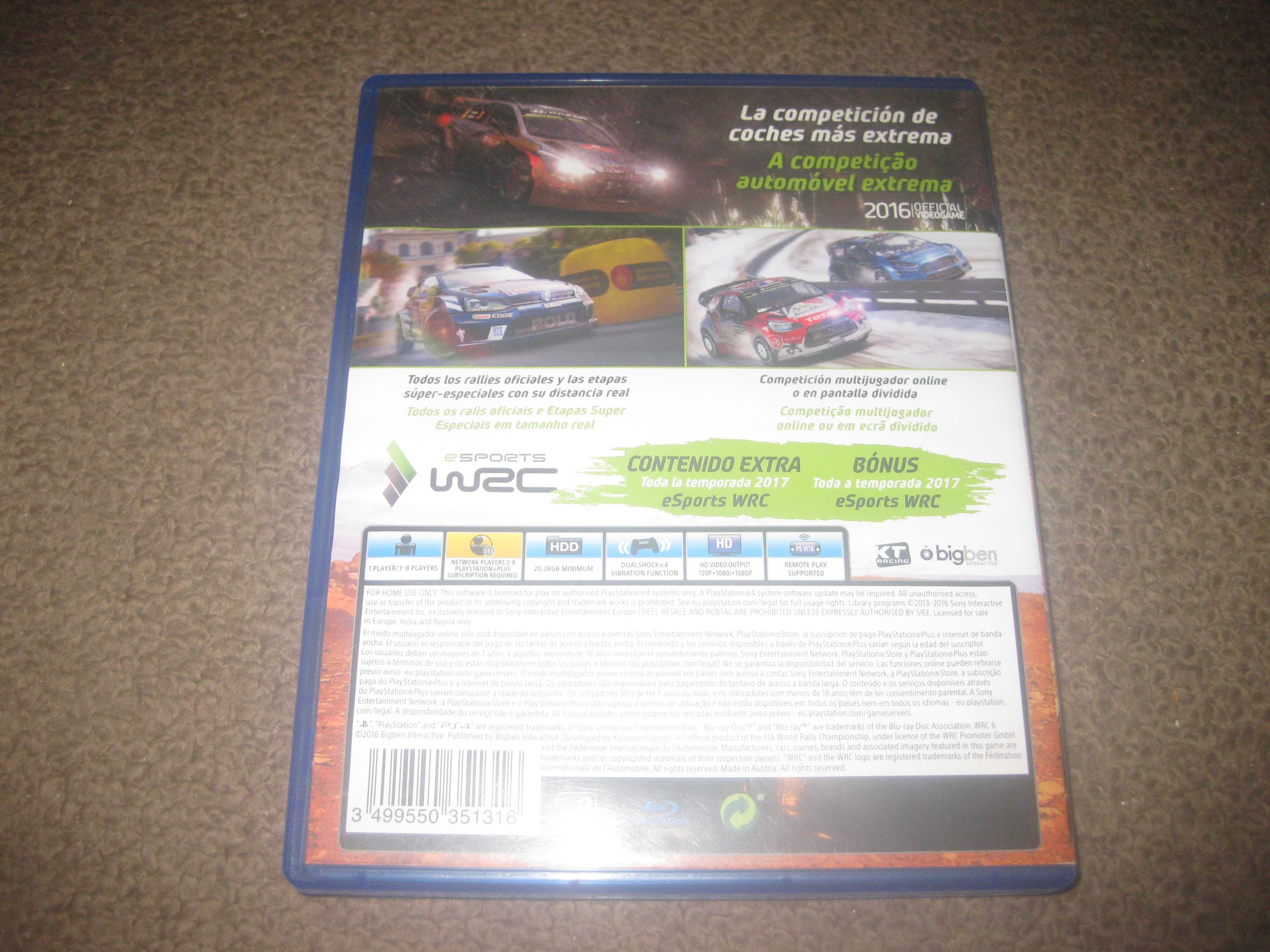 Jogo "WRC 6" para a Playstation 4/Impecável!