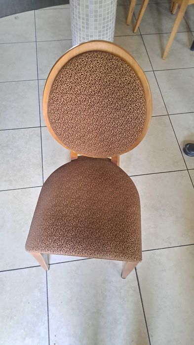 Okazja Krzesło tapicerowane lite drewno12 szt dobry stan+zapas tkaniny