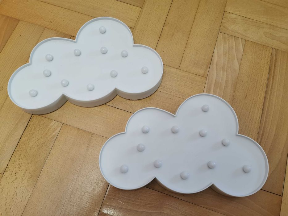 Lampki kinkiety chmurki białe led