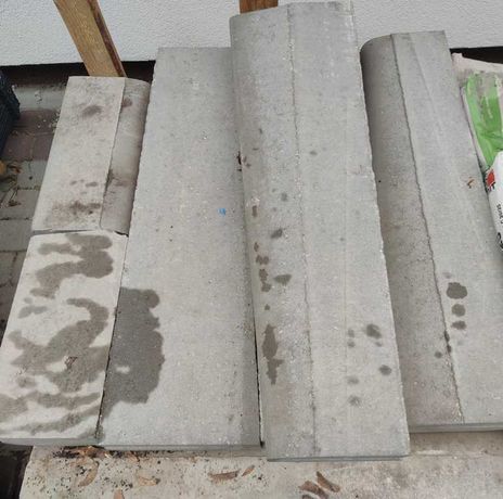 Krawężniki (krawężnik) z betonu, szare najazdowe