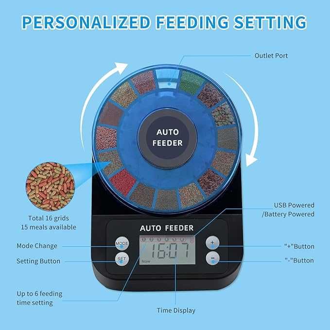 Automatyczny karmnik dla ryb – automatyczny dozownik karmy do akwarium