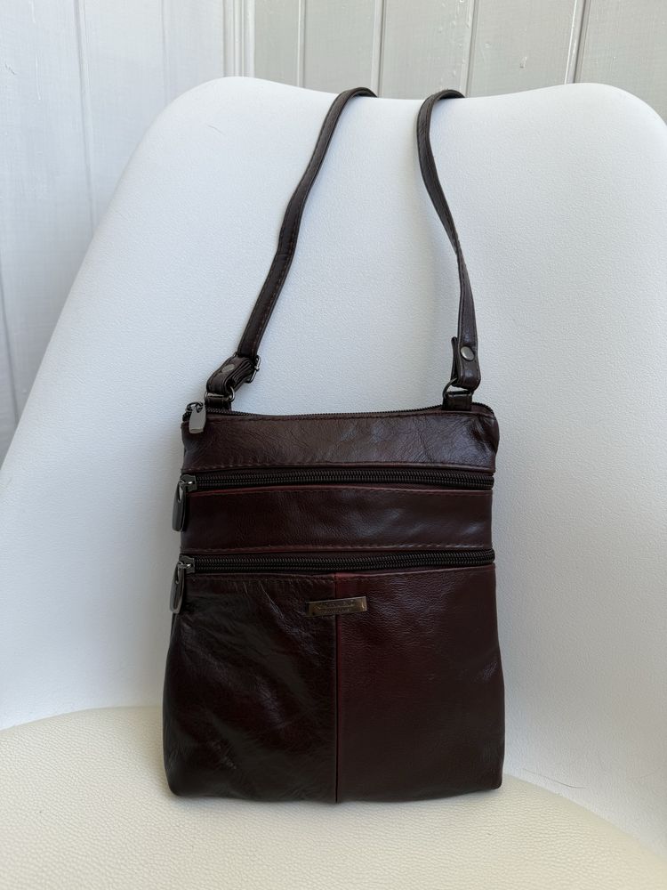 Сумка через плече, барсетка Lorenz Accessories, шкіряна, унісекс