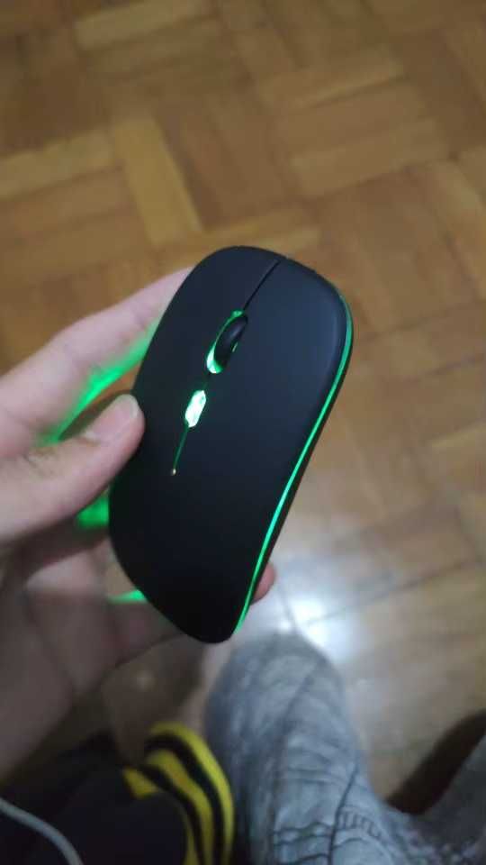 Mouse ergonômico sem fio para jogos, recarregável, RGB, Bluetooth