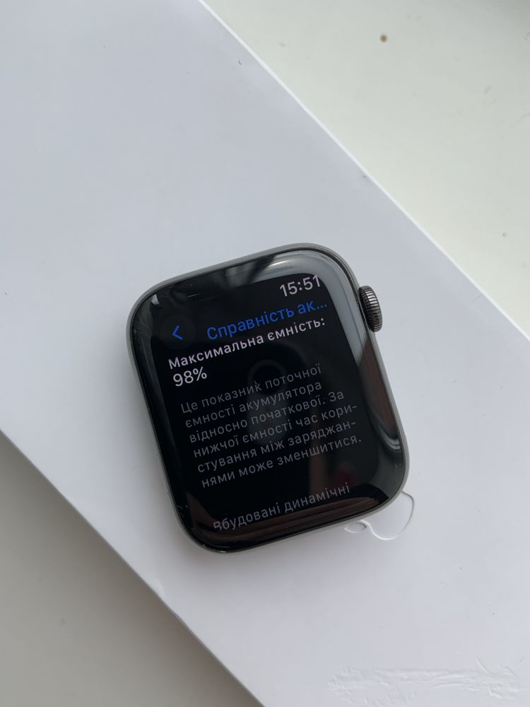 Apple Watch s6 44mm stainless steel graphite б/у