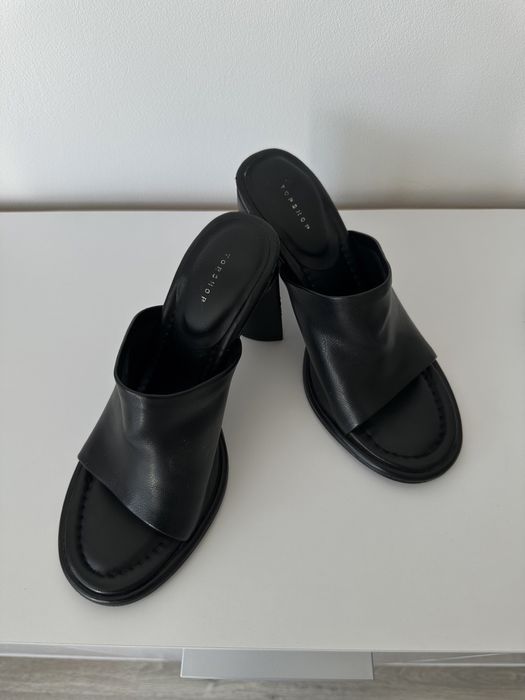 Шкіряні осінні мюлі чорні