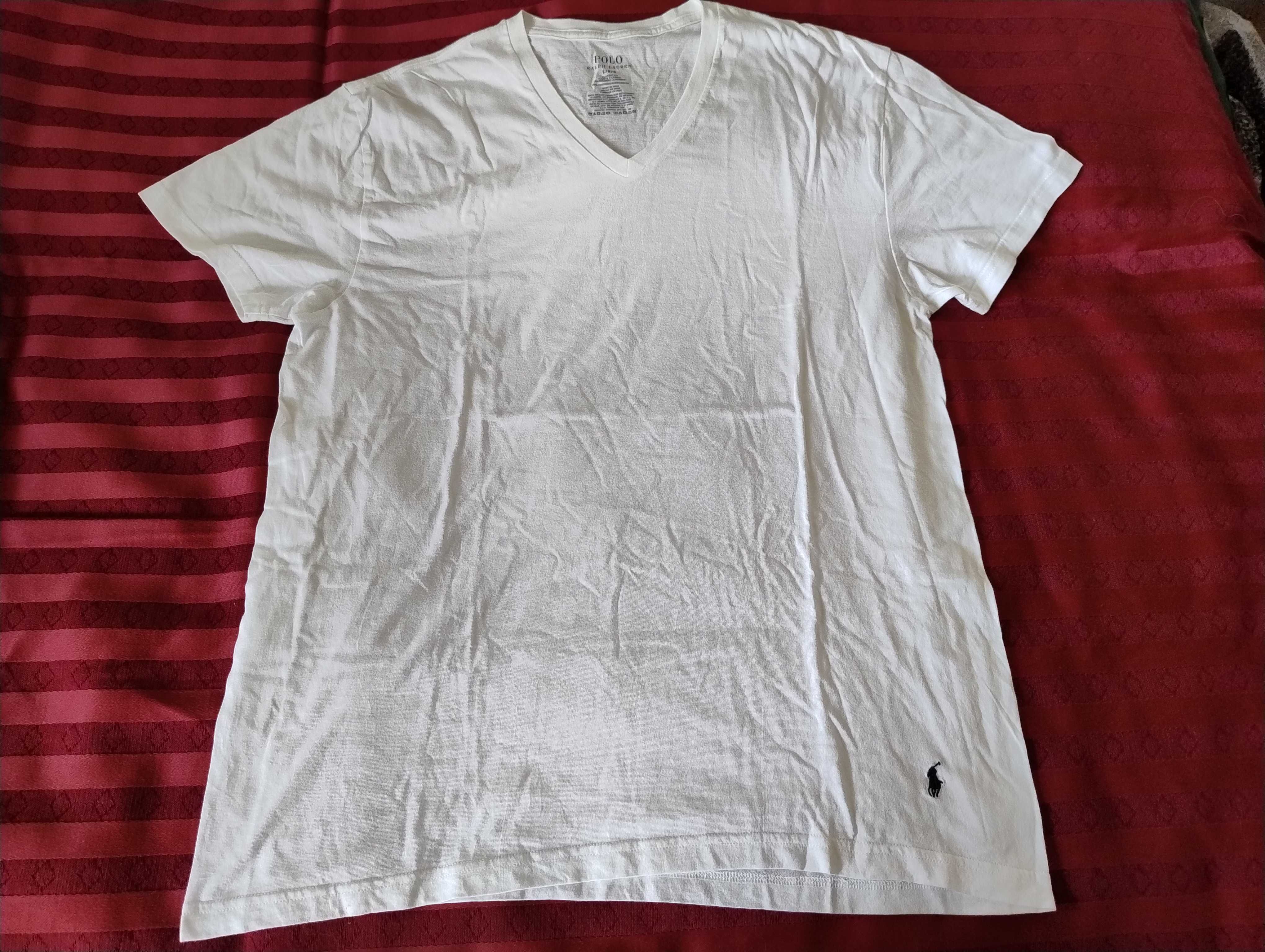 SUPER CENA T-shirt biały koszulka męska POLO RALPH Lauren r. L st bdb.